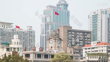 广州粤海关旧址钟楼大范围延时动态延时摄影